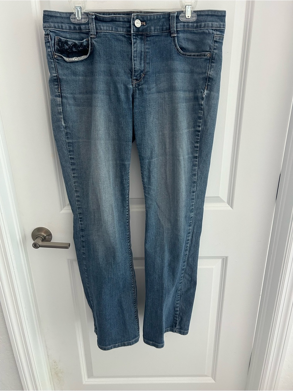 WHBM Women's Blue Straight-Leg Jeans - Classic Denim Sz 10/31